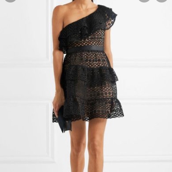 Self-Portrait Dresses & Skirts - Self-Portrait one shoulder lace dress - Size 6